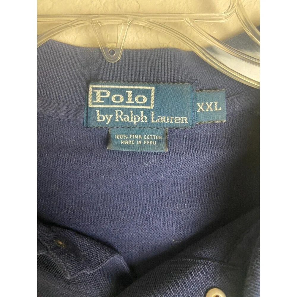 Ralph Lauren Mens Polo Shirt Blue Size XXL Short Sleeve Collared Pima Cotton